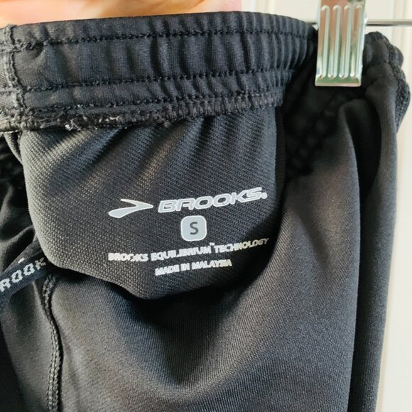 Brooks Mens Black Drawstring Elastic Waist Athletic Activewear Leggings | Small - Picture 6 of 6